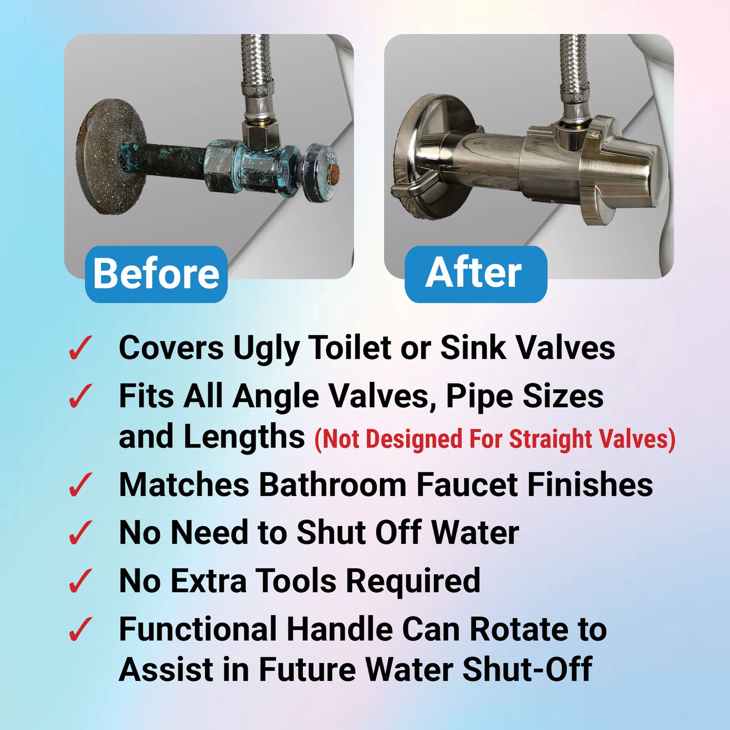 Decorative Angle Wall Valve Cover: TapCap T10DC100