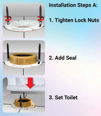Toilet Repair: Toilet Bolts, Toilet Bolt Caps. Toilet Kit Replaces Rusty Bolts and Loose Toilet Caps. For Wax Free & Wax Rings. One-N-Done T10-OND-100
