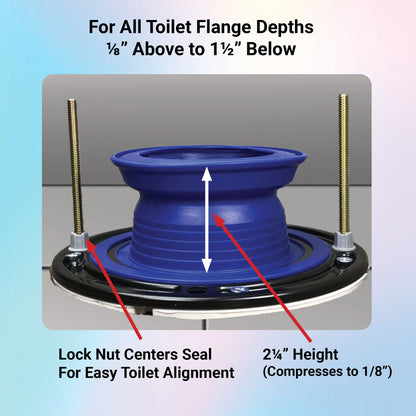 Toilet Flange Repair Kit. Toilet Parts: Toilet Repair Flange, Self-Adjusting Wax Free Toilet Seal, Bolts. Toilet Repair Kit. One-N-Done T10-OND-400-MB