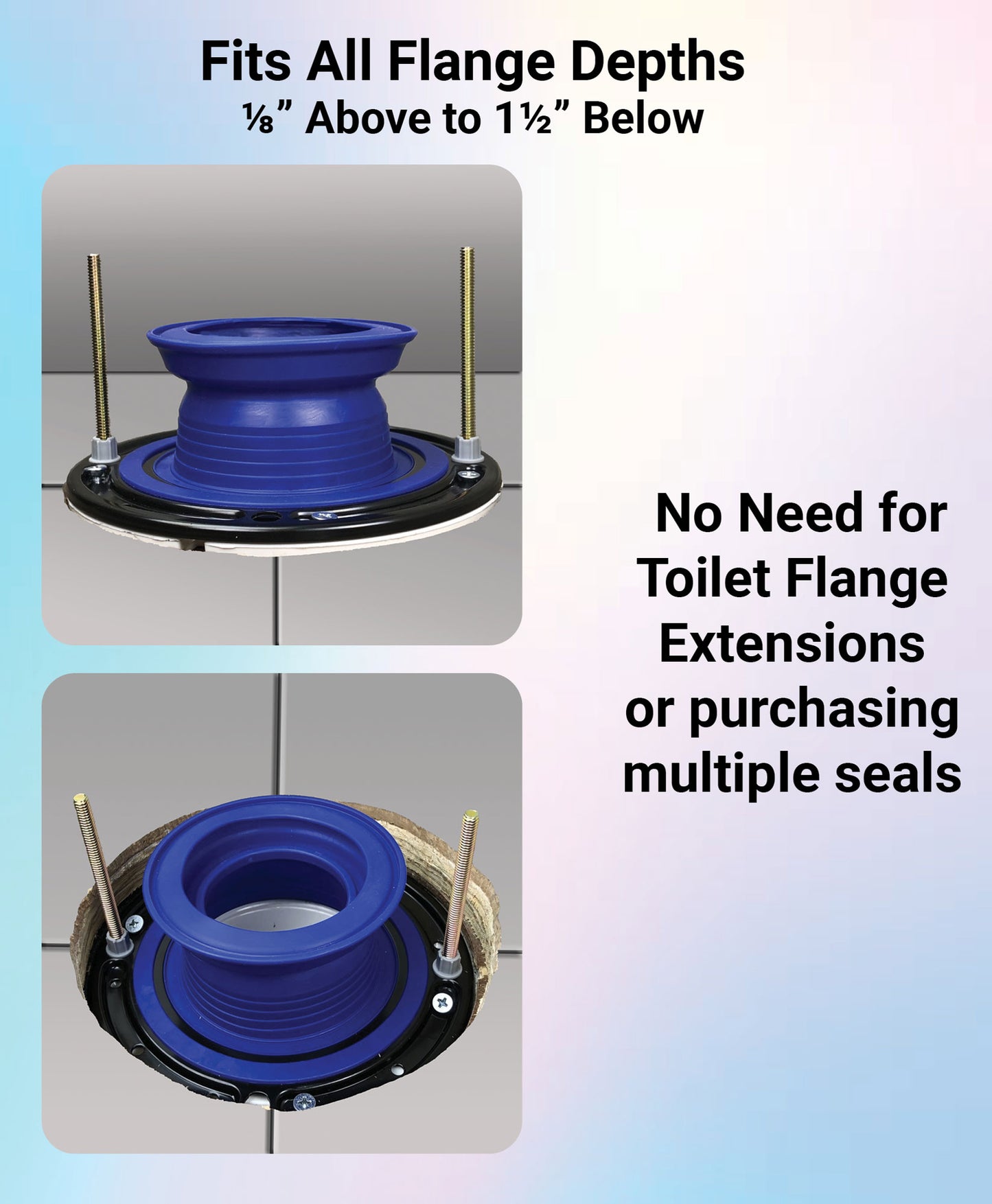 Toilet Flange Repair Kit. Toilet Parts: Toilet Repair Flange, Self-Adjusting Wax Free Toilet Seal, Bolts. Toilet Repair Kit. One-N-Done T10-OND-400-MB