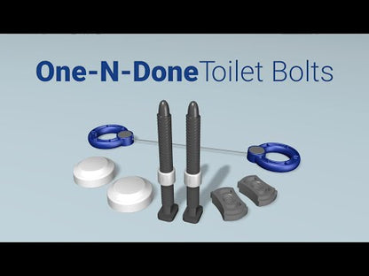 Install Video of One-N-Done Reinforced, rust free Toilet Bolts with diamond saw and decorative toilet caps